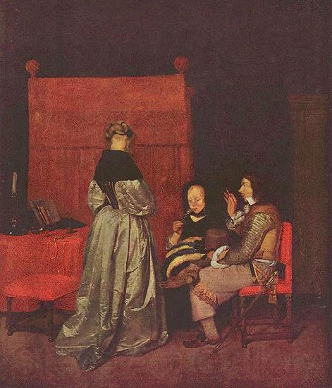 Gerard ter Borch the Younger Paternal Admonition Norge oil painting art